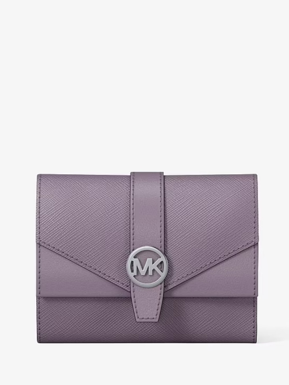 Michael Kors Greenwich Medium Envelope Leather Trifold Wallet
Lilac
NWT